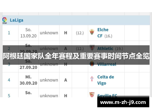 阿根廷国家队全年赛程及重要赛事时间节点全览